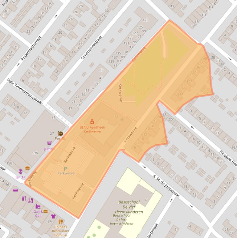 Kaart van postcodegebied 4873CJ.