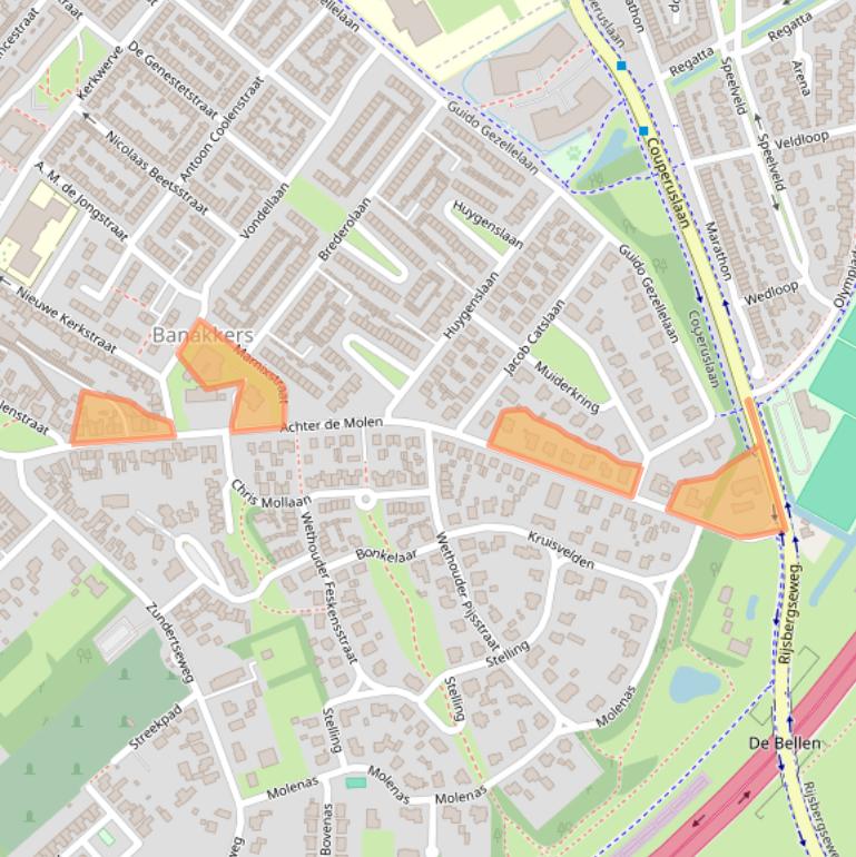 Kaart van postcodegebied 4873GW.