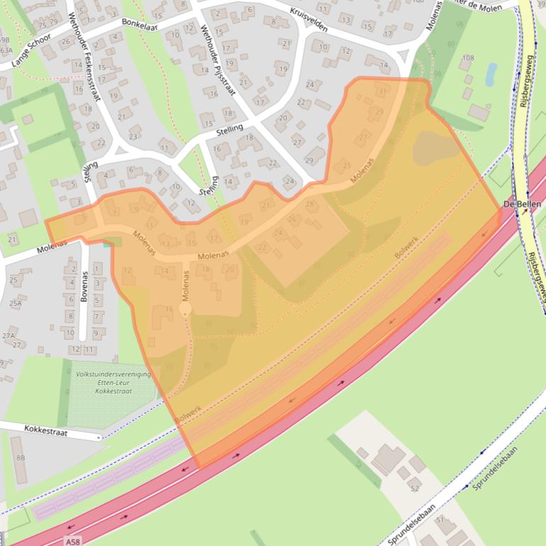 Kaart van postcodegebied 4873HL.