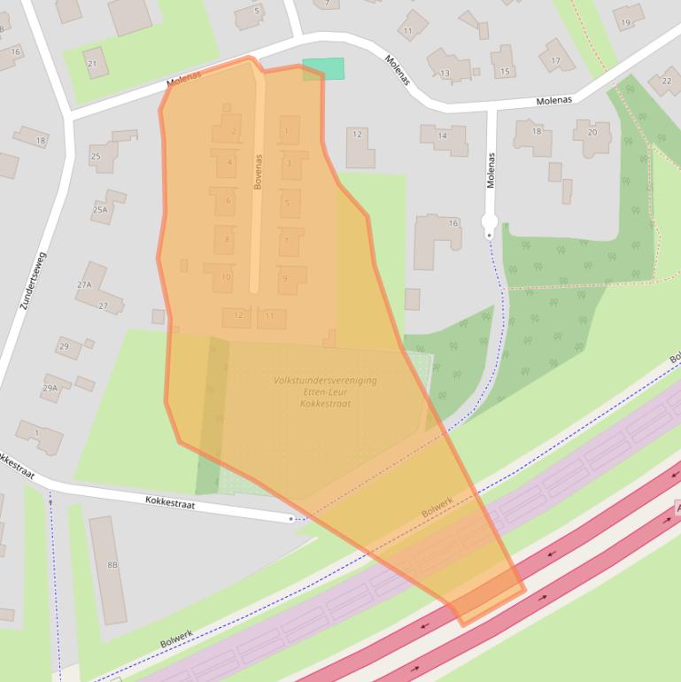 Kaart van postcodegebied 4873HT.