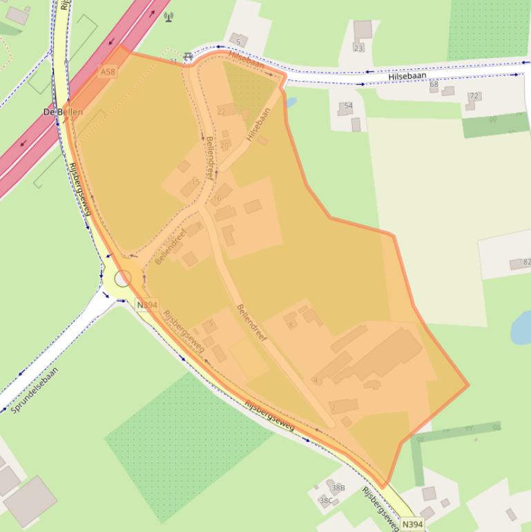 Kaart van postcodegebied 4873LJ.