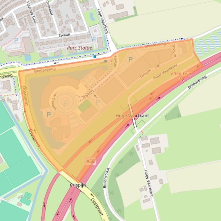 Kaart van postcodegebied 4873LP.