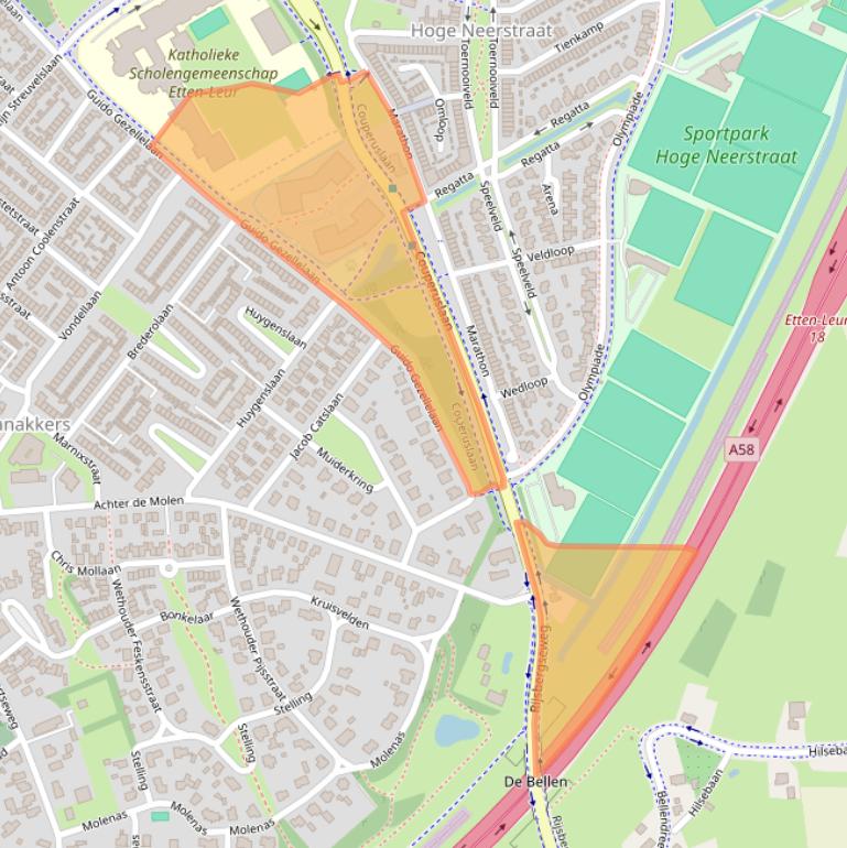 Kaart van postcodegebied 4873LR.