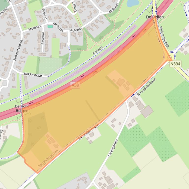Kaart van postcodegebied 4873NB.