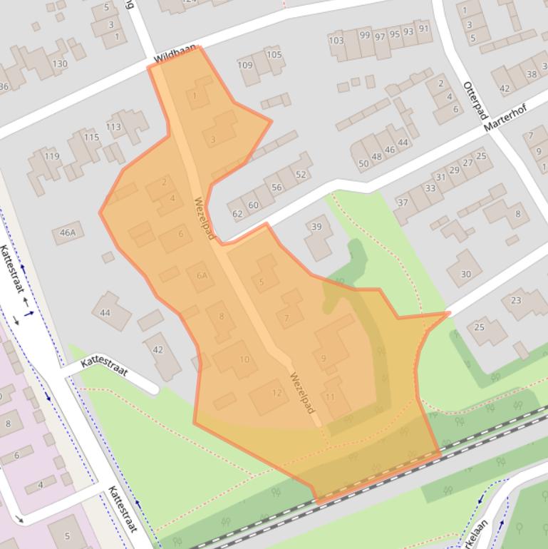 Kaart van postcodegebied 4874KJ.