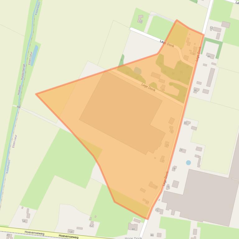 Kaart van postcodegebied 4874LM.