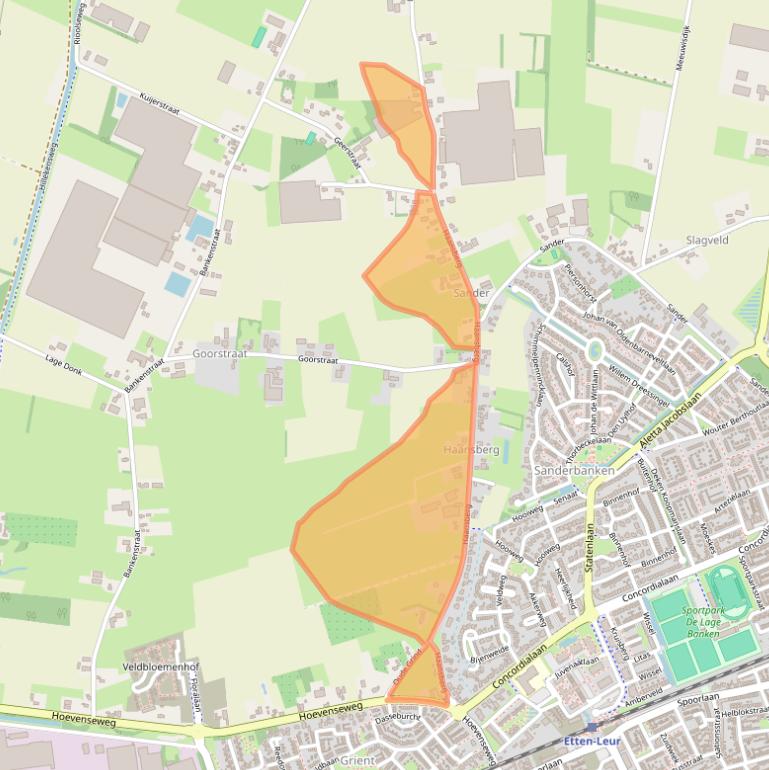 Kaart van postcodegebied 4874NJ.