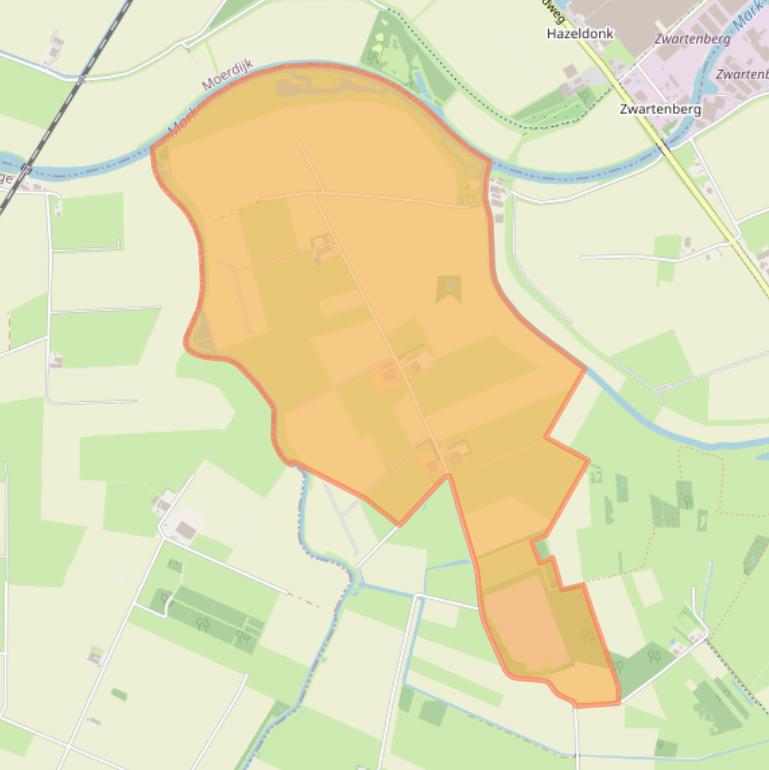 Kaart van postcodegebied 4874NT.