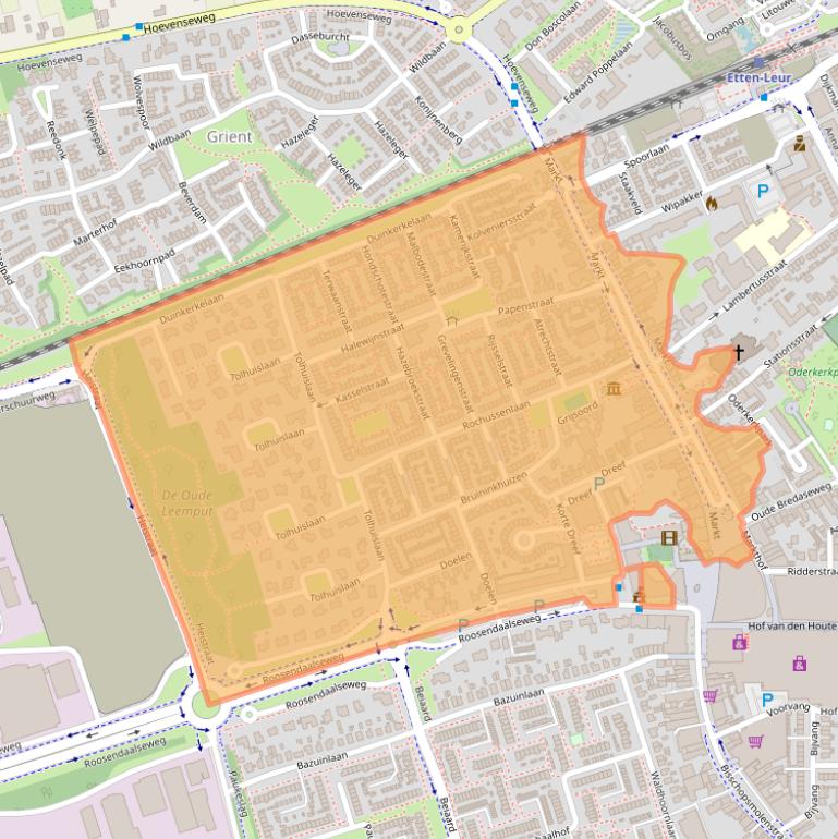 Kaart van postcodegebied 4875.