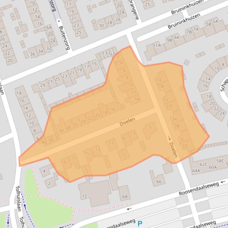 Kaart van postcodegebied 4875AD.