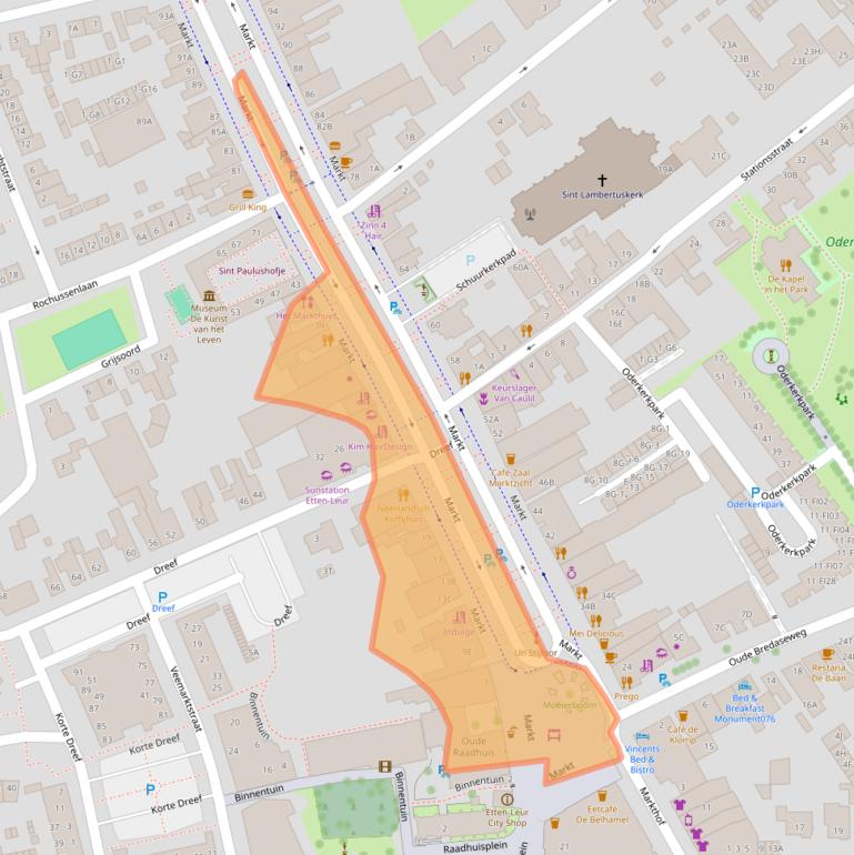 Kaart van postcodegebied 4875CB.