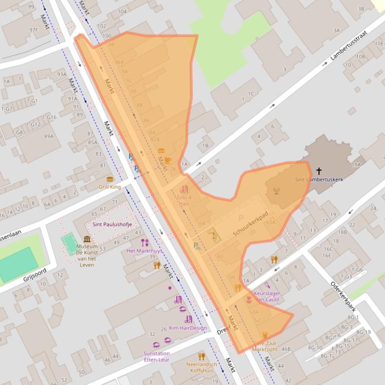 Kaart van postcodegebied 4875CG.