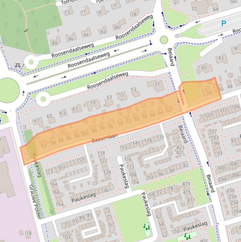 Kaart van postcodegebied 4876AG.