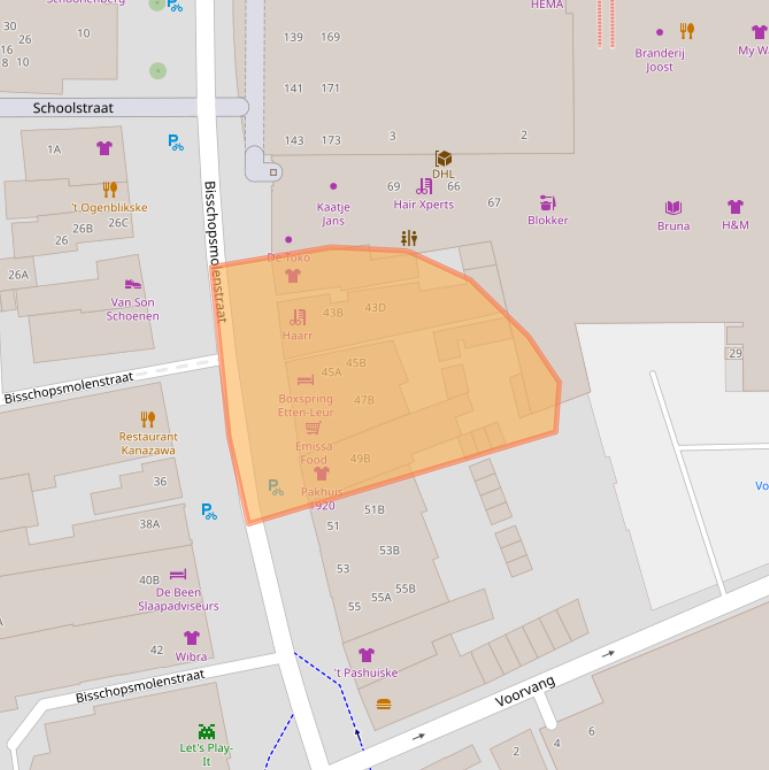 Kaart van postcodegebied 4876AH.