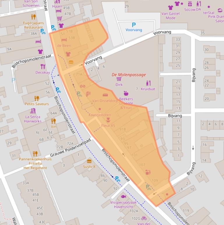 Kaart van postcodegebied 4876AJ.