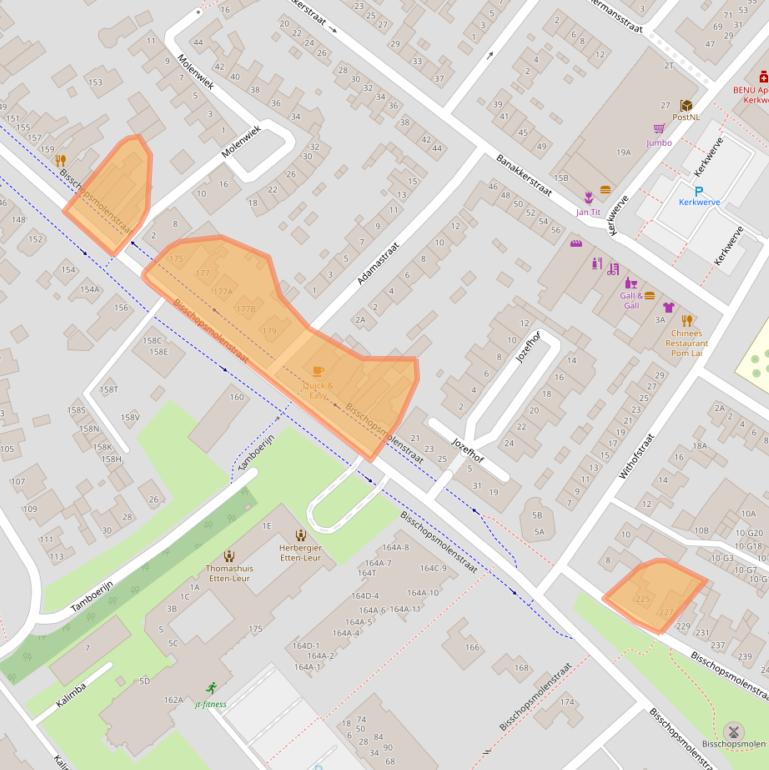 Kaart van postcodegebied 4876AL.