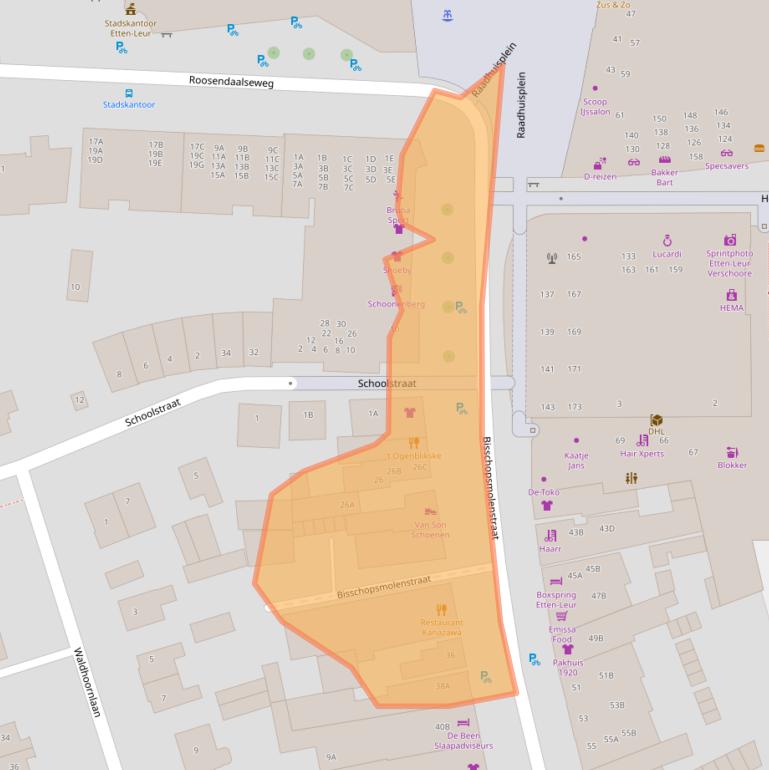 Kaart van postcodegebied 4876AN.