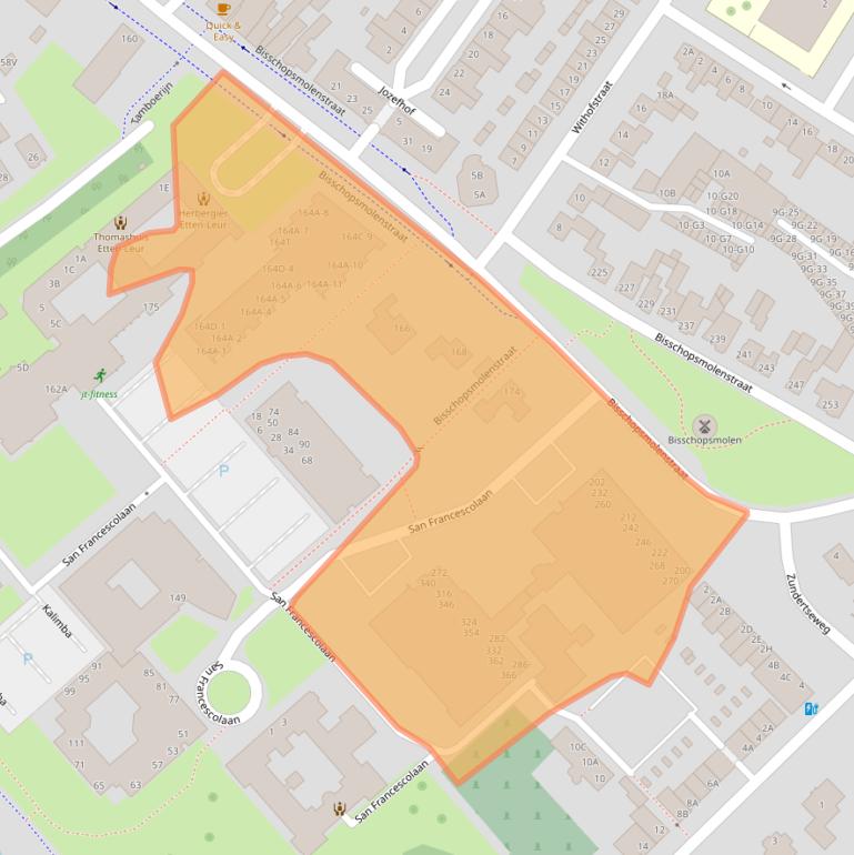 Kaart van postcodegebied 4876AS.