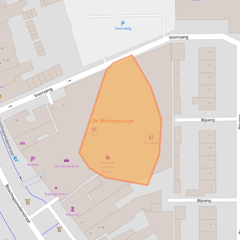 Kaart van postcodegebied 4876BW.