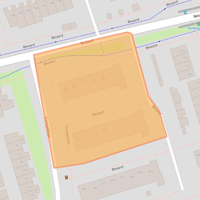 Kaart van postcodegebied 4876CJ.