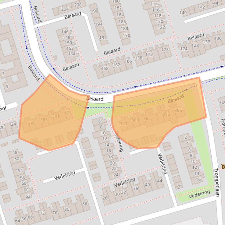 Kaart van postcodegebied 4876CK.