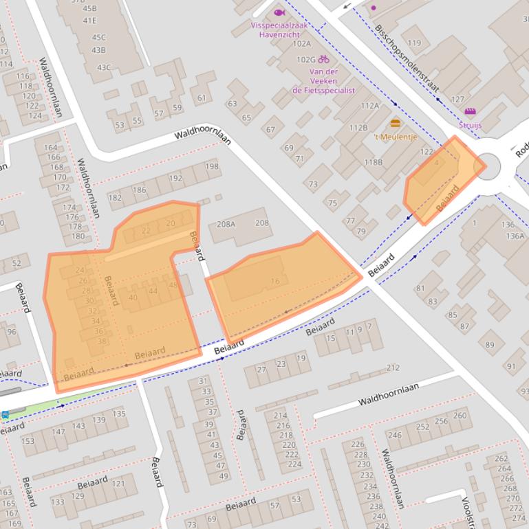 Kaart van postcodegebied 4876CL.