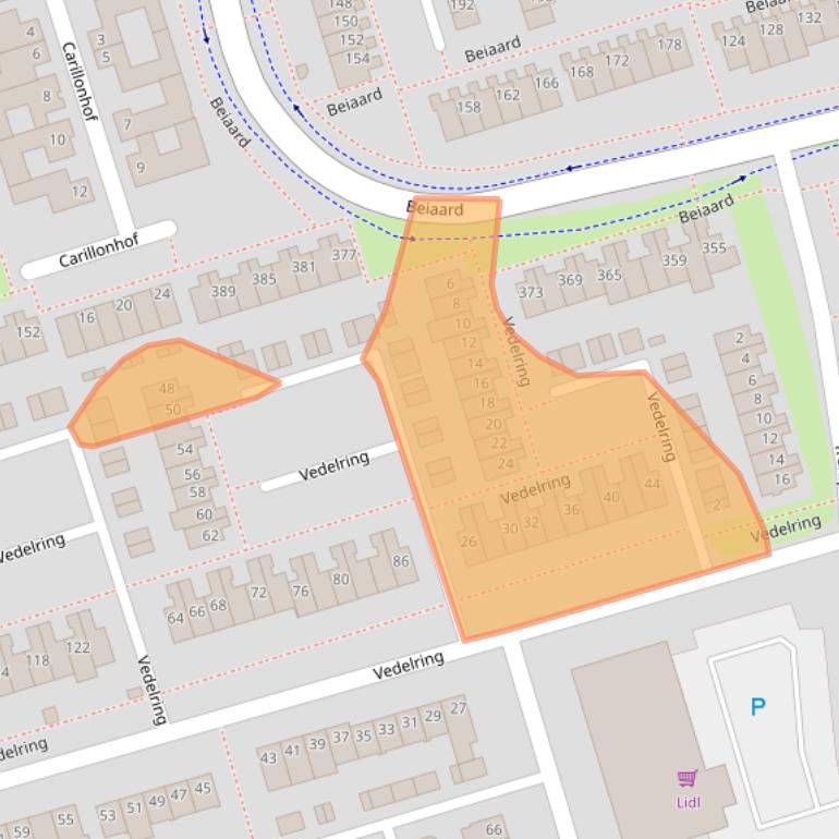 Kaart van postcodegebied 4876EP.