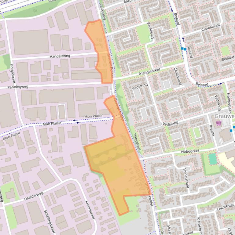 Kaart van postcodegebied 4876NB.