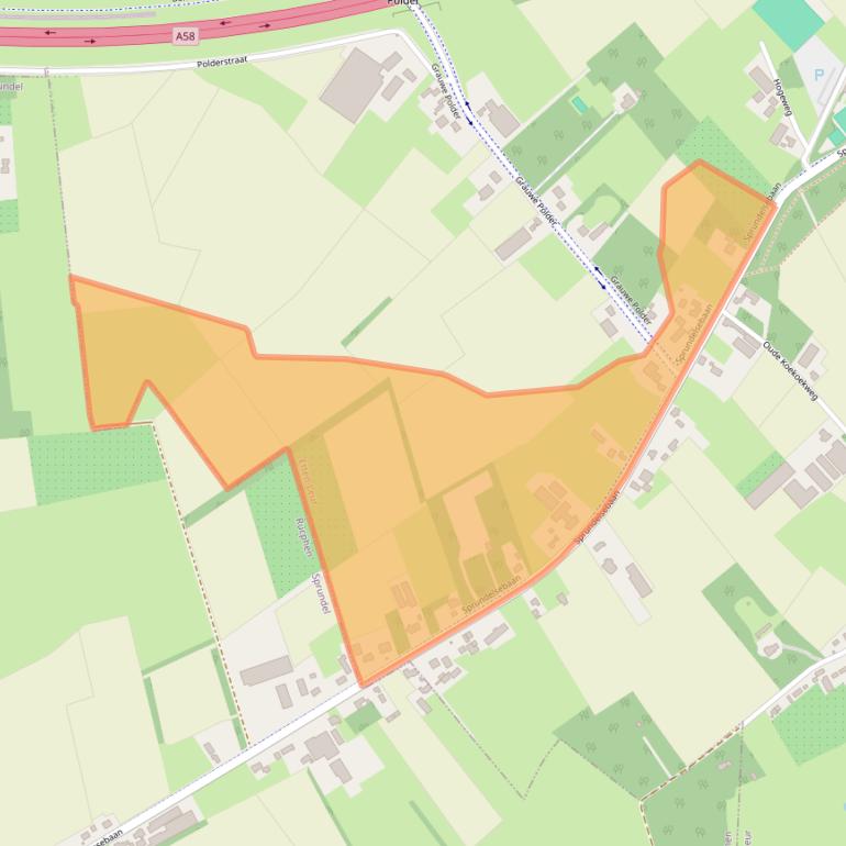 Kaart van postcodegebied 4876NE.