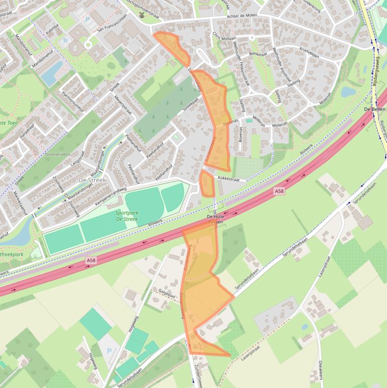 Kaart van postcodegebied 4876NH.