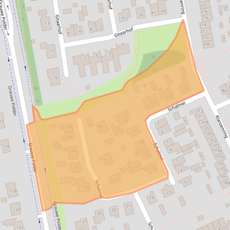 Kaart van postcodegebied 4876VD.