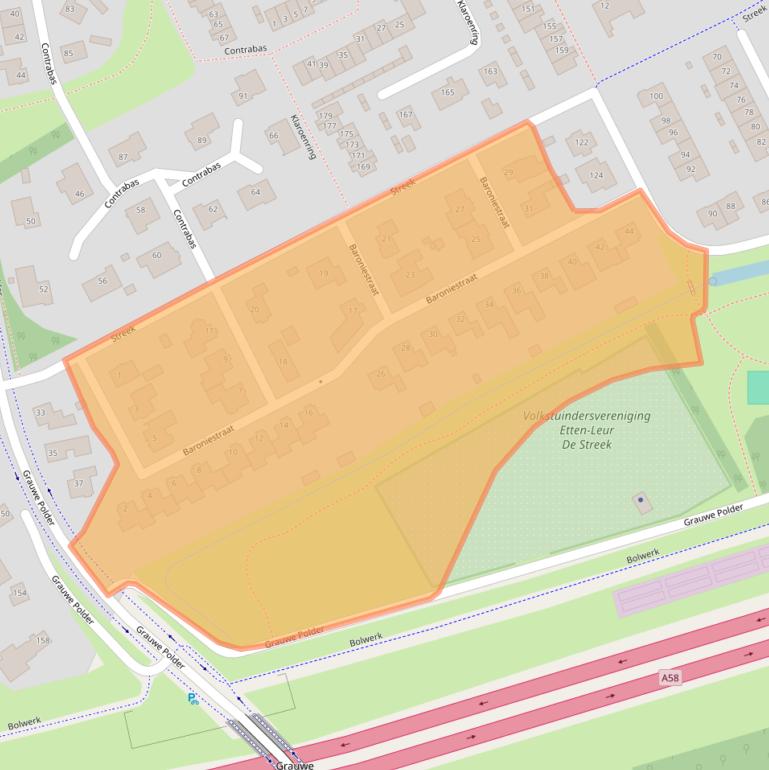 Kaart van postcodegebied 4876VS.