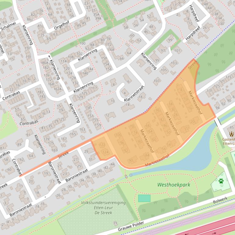 Kaart van postcodegebied 4876WB.