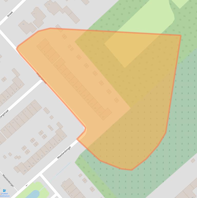 Kaart van postcodegebied 4876WE.