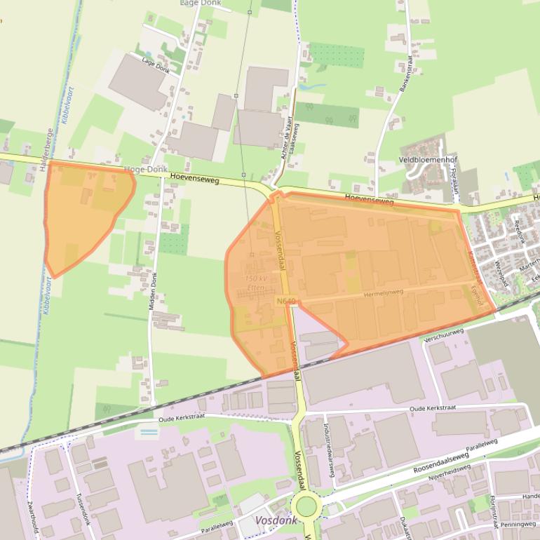 Kaart van postcodegebied 4877.