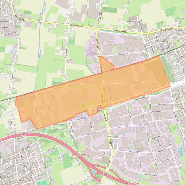 Kaart van postcodegebied 4878.