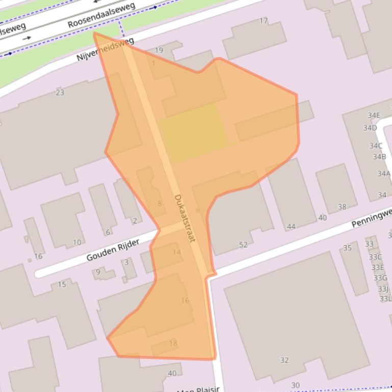 Kaart van postcodegebied 4879AD.