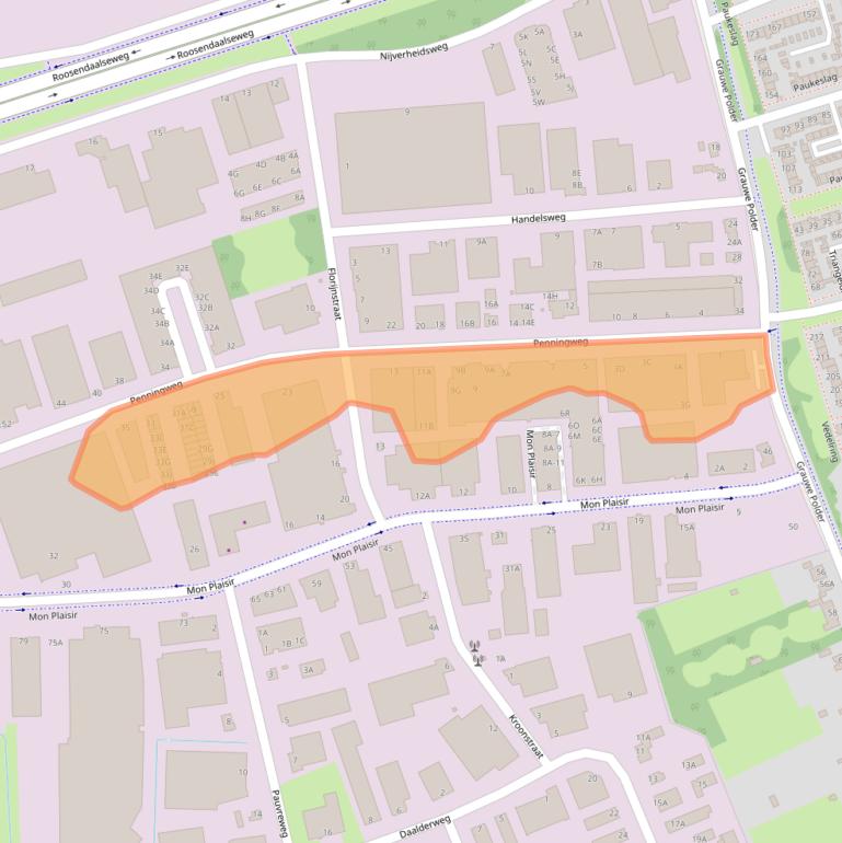 Kaart van postcodegebied 4879AE.