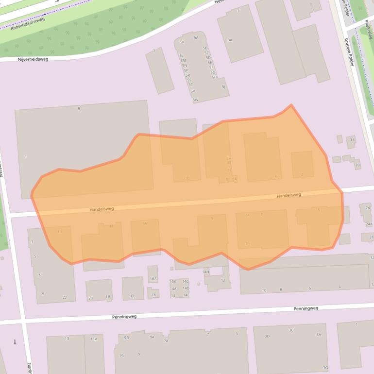 Kaart van postcodegebied 4879AJ.