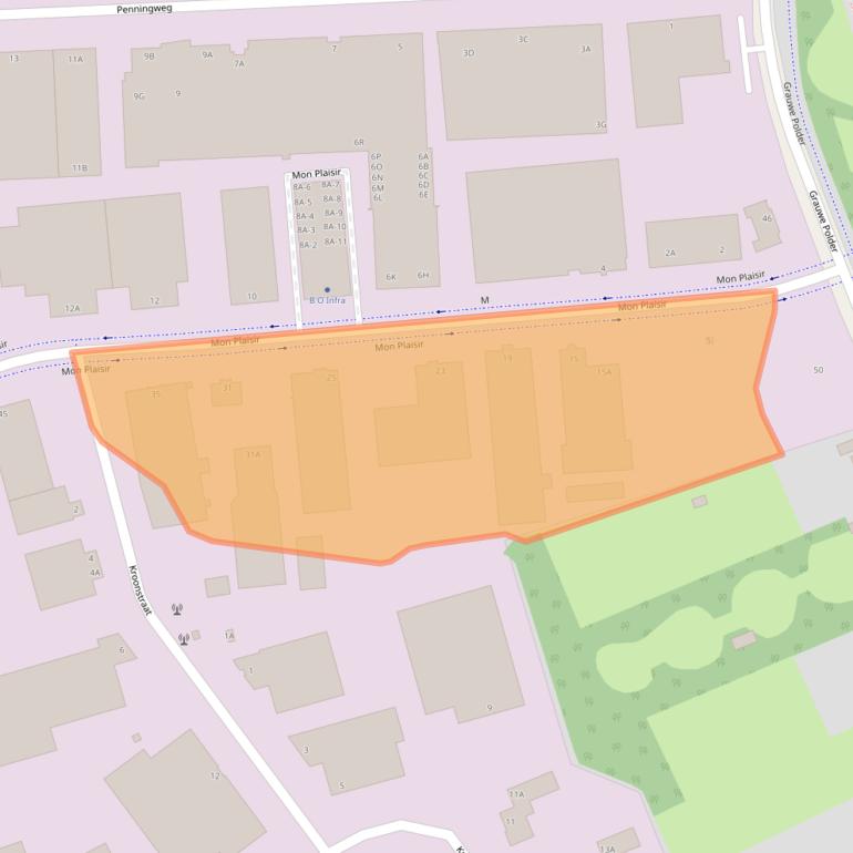 Kaart van postcodegebied 4879AK.