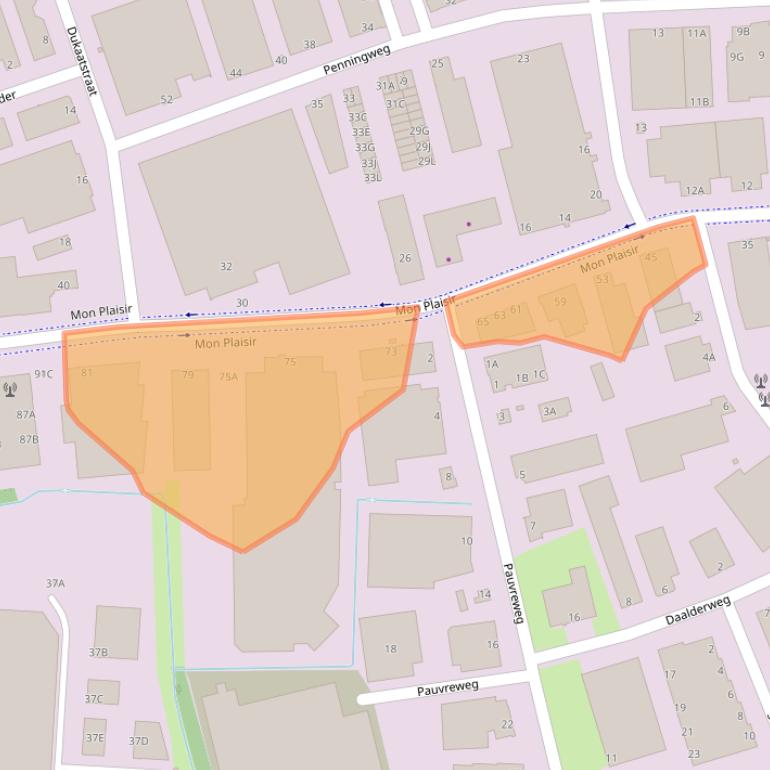 Kaart van postcodegebied 4879AL.