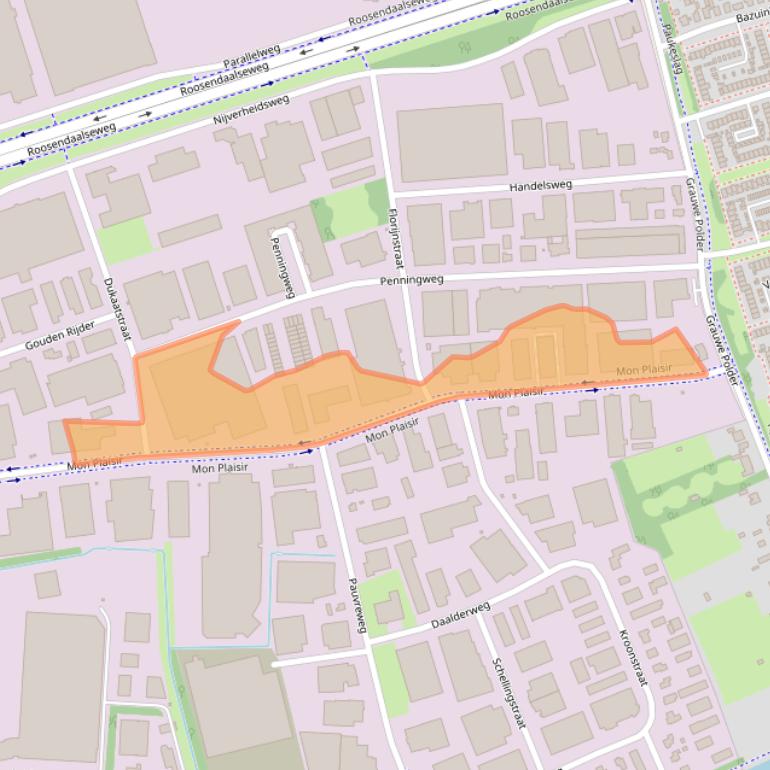 Kaart van postcodegebied 4879AN.