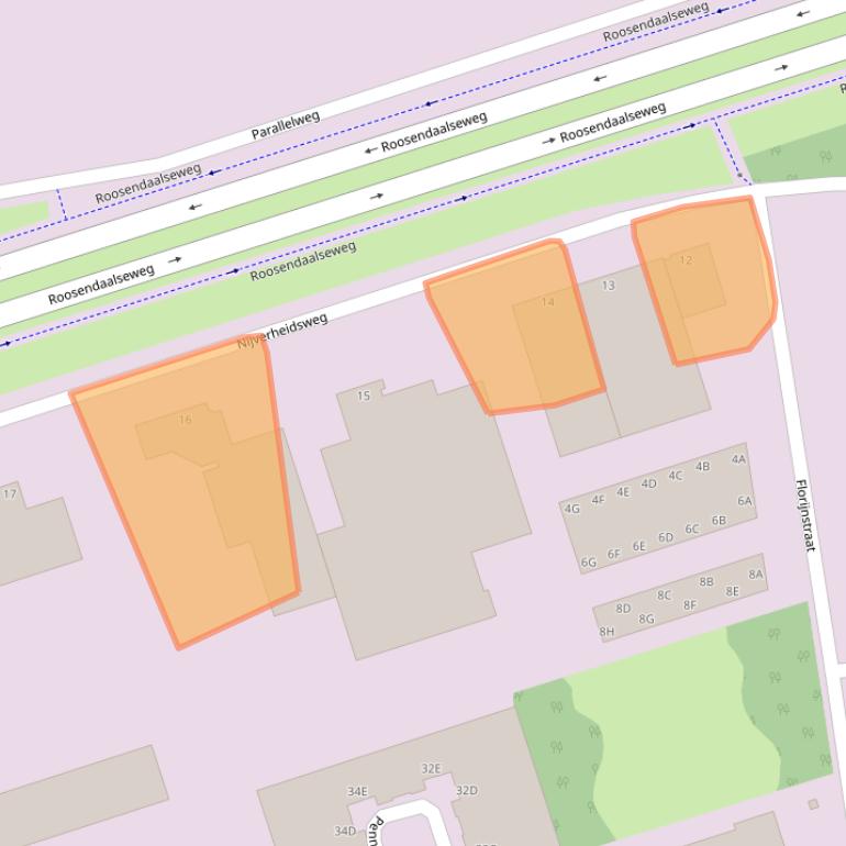 Kaart van postcodegebied 4879AR.