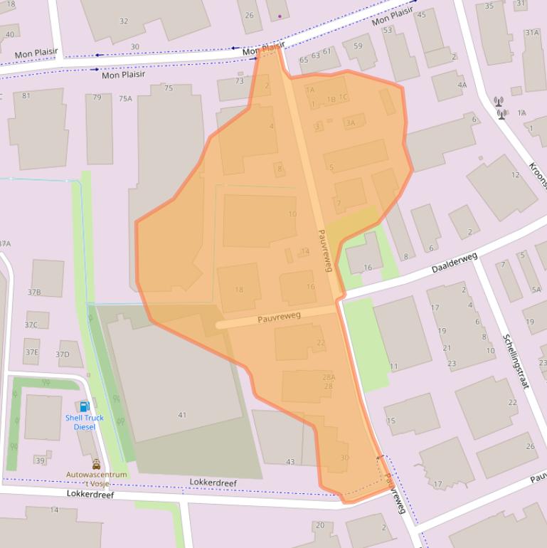 Kaart van postcodegebied 4879NA.