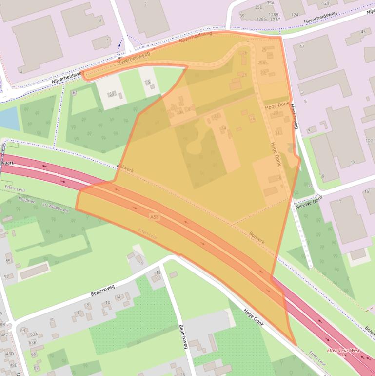 Kaart van postcodegebied 4879NB.