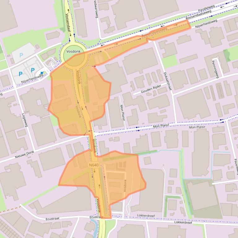 Kaart van postcodegebied 4879NC.