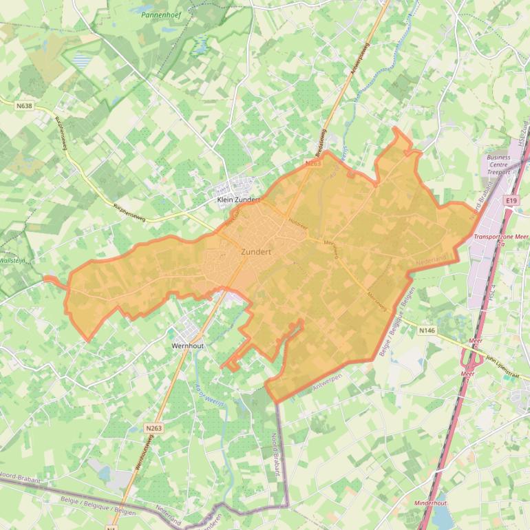 Kaart van postcodegebied 4881.