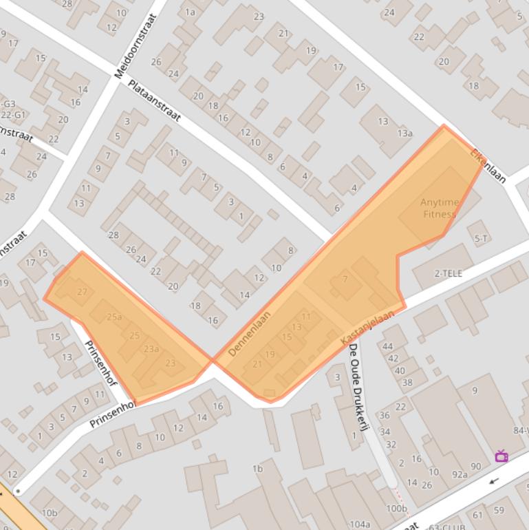 Kaart van postcodegebied 4881AC.