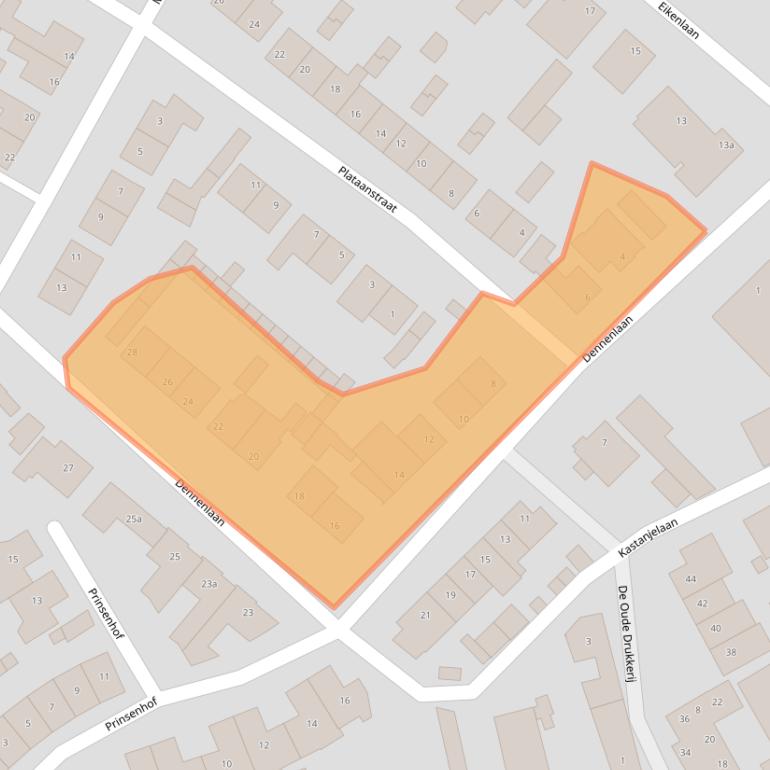 Kaart van postcodegebied 4881AD.