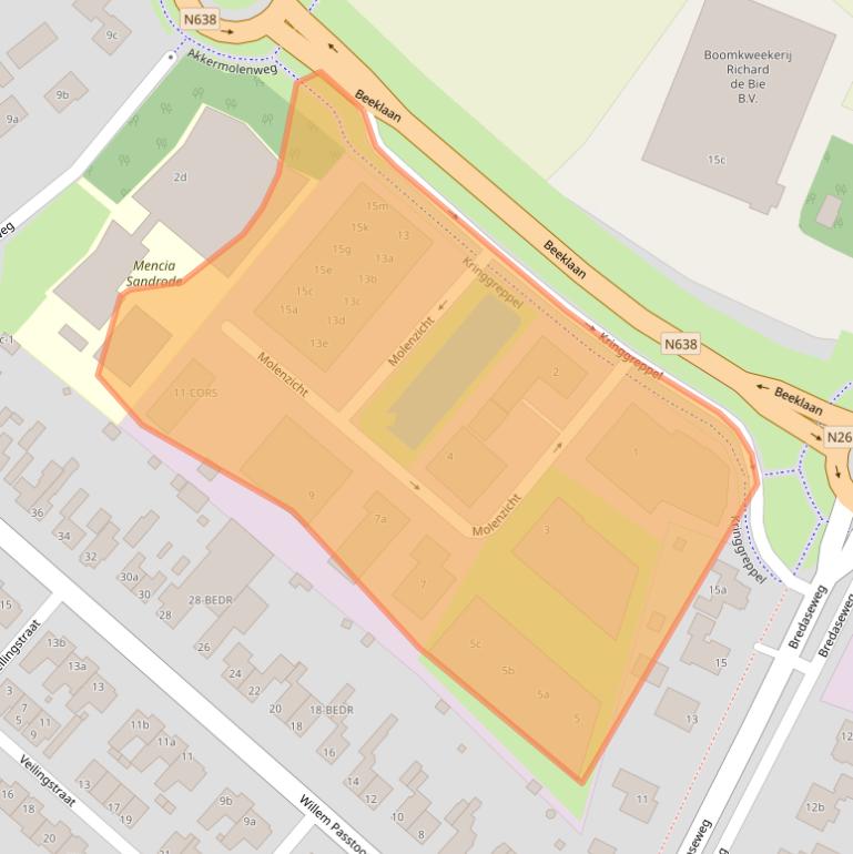 Kaart van postcodegebied 4881BW.